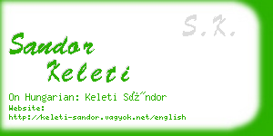 sandor keleti business card